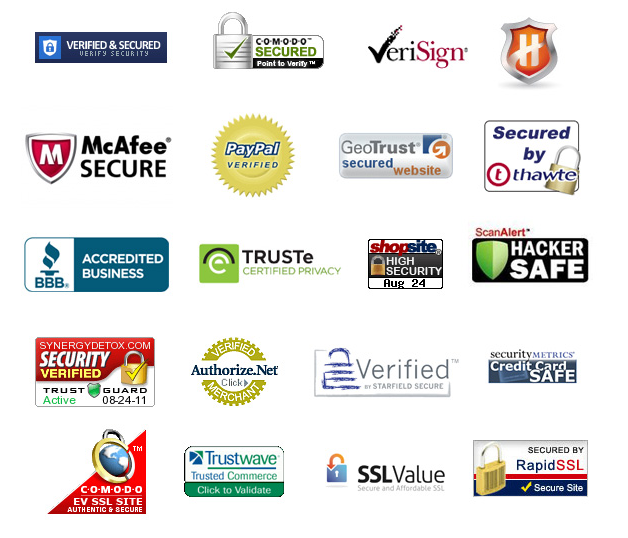 imagem de logos sobre segurança em compras virtuais